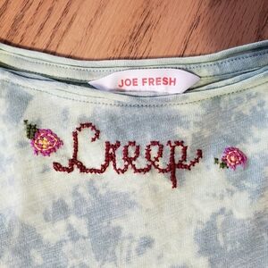 New Reverse Tiedye Cross Stitched Self Depricating TShirt In Size S.